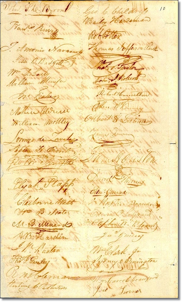 Signatures Texas Declaration of Independence